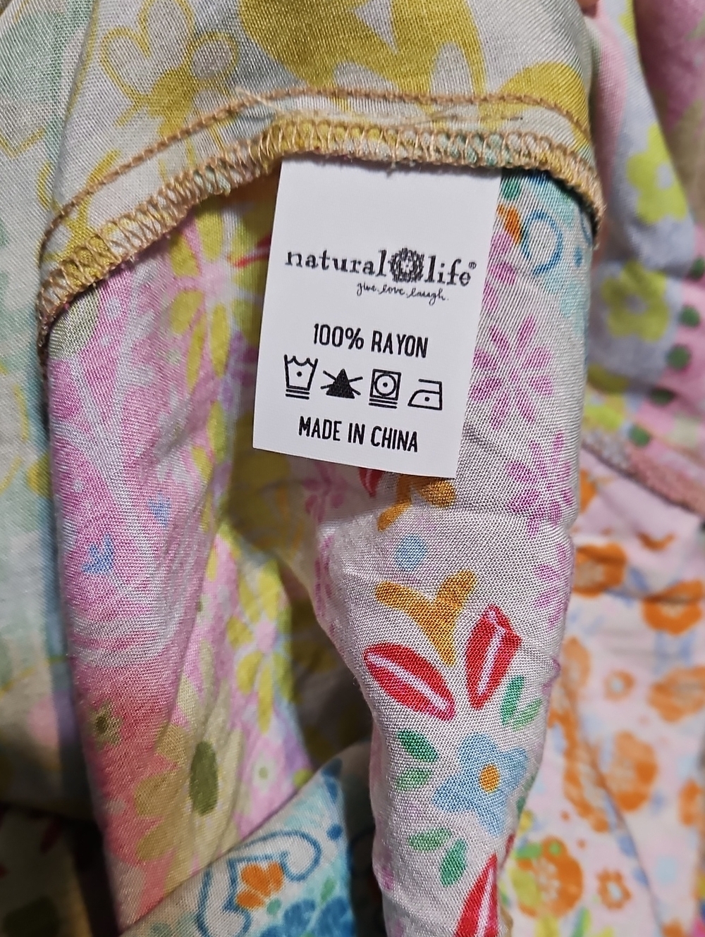 Natural Life Folk Flower Pathwork Mini Dress-NWT - Picture 11 of 11